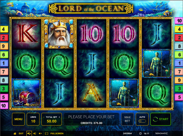 Игровой аппарат Lord of the Ocean - завоюй сокровища Посейдона в казино Х